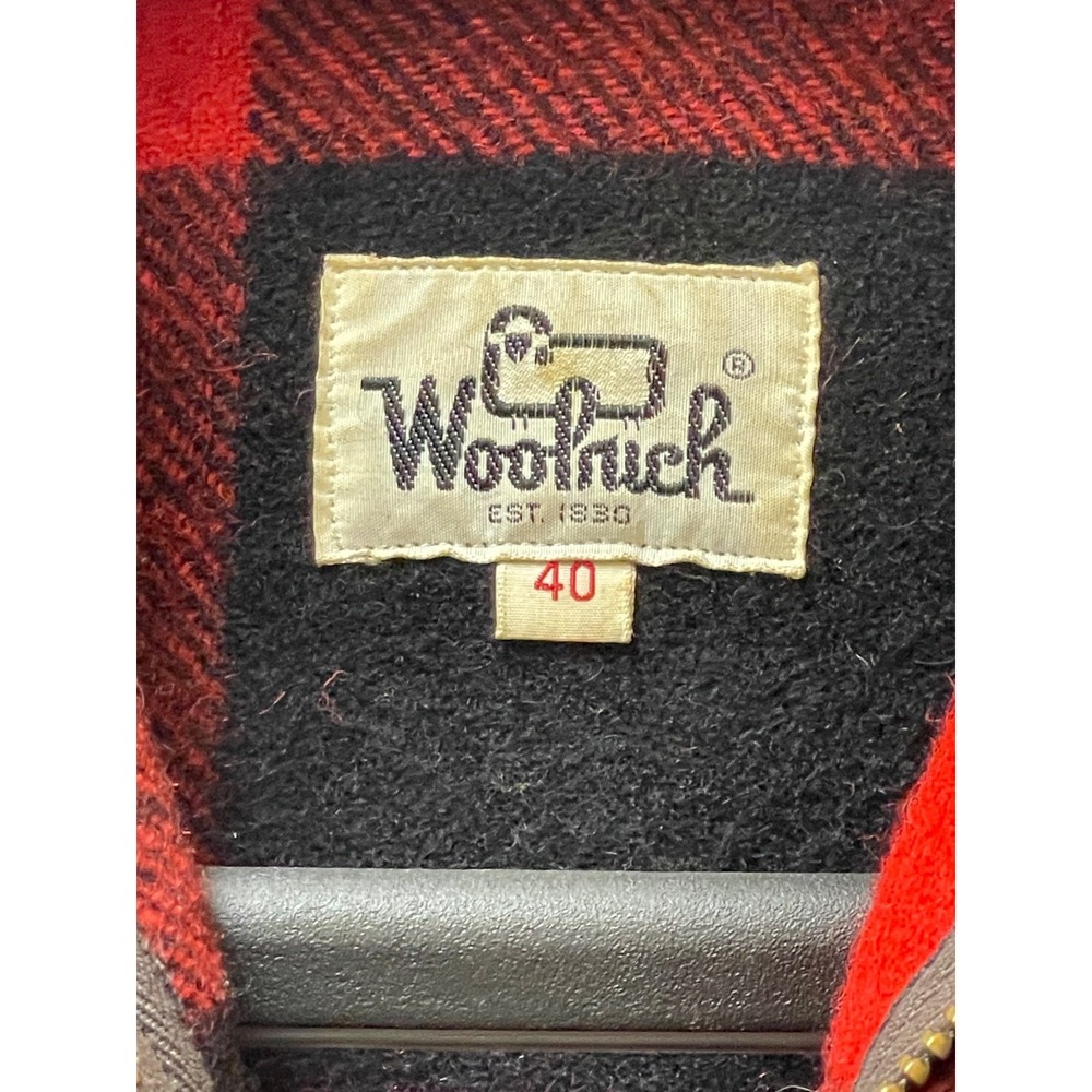 VTG Woolrich Men's 40 Woolen Mills Plaid Buffalo Mackinaw Full Zip Jacket 1950's - Picture 3 of 12